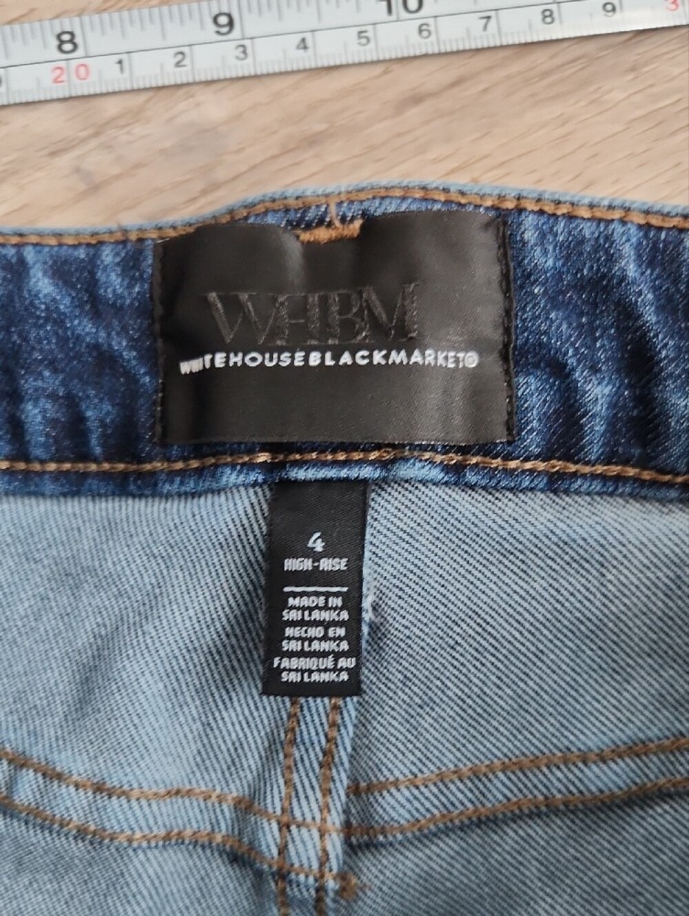 White House Black Market High-Rise Straight Sculpt Dark Blue Jeans - Picture 12 of 12